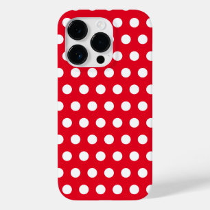 Funda Para iPhone 14 Pro De Case-Mate Estuche para iPhone rojo con puntos de polka blanc