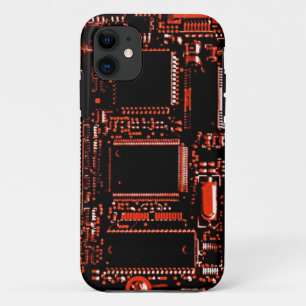 Funda Para iPhone 11 Estuche para iPhone rojo de circuito