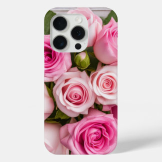 Funda Para iPhone 15 Pro Estuche para iPhone Romántico Rosa Flores