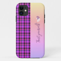 Estuche para iPhone rosa y negro trenzado