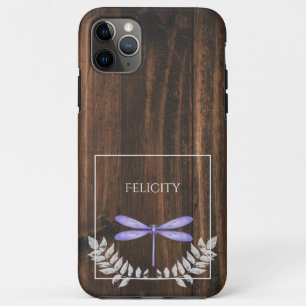 Funda Para iPhone 11 Pro Max Estuche para iPhone Rustic Purple Dragonfly Funda-