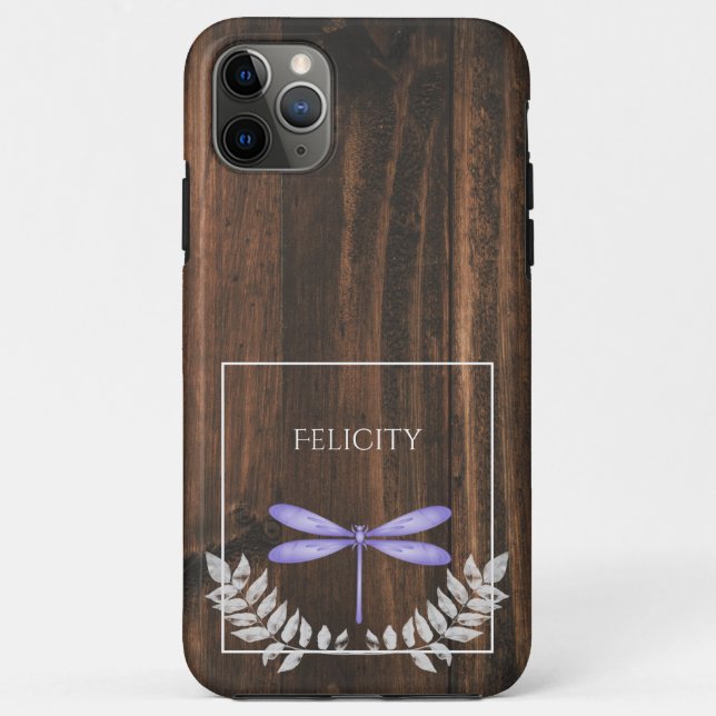Funda De Case-Mate Para iPhone Estuche para iPhone Rustic Purple Dragonfly Funda- (Reverso)