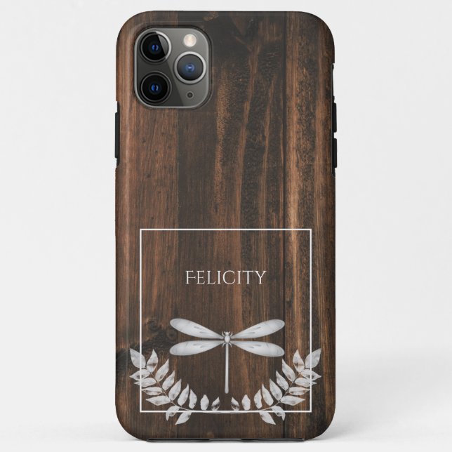 Funda De Case-Mate Para iPhone Estuche para iPhone Rustic Silver Dragonfly Funda- (Reverso)