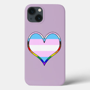 Funda Para iPhone 13 Estuche para iPhone Trans Pride Heart Funda-Mate