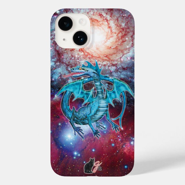Funda De Case-Mate Para iPhone Estuche para iPhone Turquoise Cosmic Dragon Funda- (Reverso )