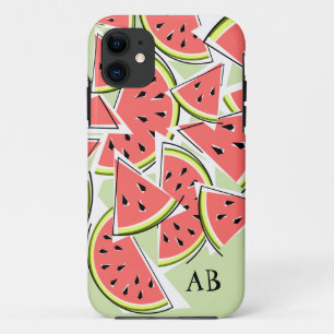 Funda Para iPhone 11 Estuche para iPhone verde 'Monograma' de sandía ve