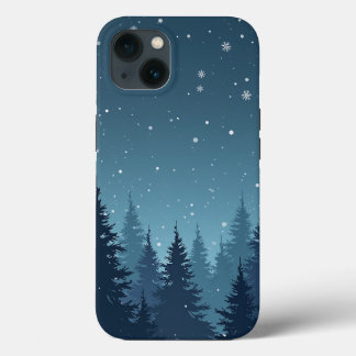 Funda Para iPhone 13 Estuche para iPhone Winter Forest Night