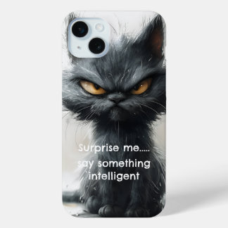 Funda Para iPhone 15 Mini Estuche para iPhone y iPad de gato sarcástico
