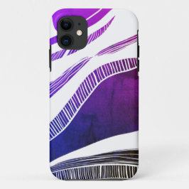Funda Para iPhone 11 Estuche para iPhone y iPad de onda morada y blanca