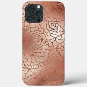 Funda Para iPhone 13 Pro Max Estuche para iPhone y iPad de patrón de oro Rosa
