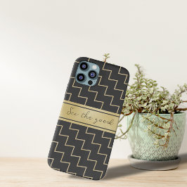 Funda Para iPhone 11 Estuche para iPhone zigzag en oro de patrón