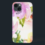 Funda Para iPhone 13 Estuche para mini para iPad de las flores de color<br><div class="desc">Bonito y elegante ilustracion acuático de flores de color negro y lilas. Este estuche para iPad es personalizable. Artículos similares están disponibles en mi tienda.</div>