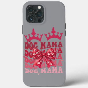 Funda Para iPhone 13 Pro Max Estuche para perros Mama Phone con coronas y cebo