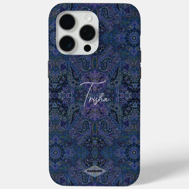 Funda De Case-Mate Para iPhone Estuche para teléfono celular de diseño gitano azu (Reverso )