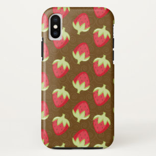 Funda Para iPhone X Estuche para teléfono celular de patrón de fresa -