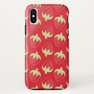 Funda Para iPhone X Estuche para teléfono celular de patrón de fresa -
