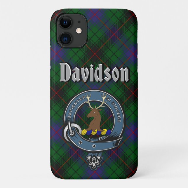 Funda De Case-Mate Para iPhone Estuche para teléfono Davidson Clan Badge y Tartan (Reverso)