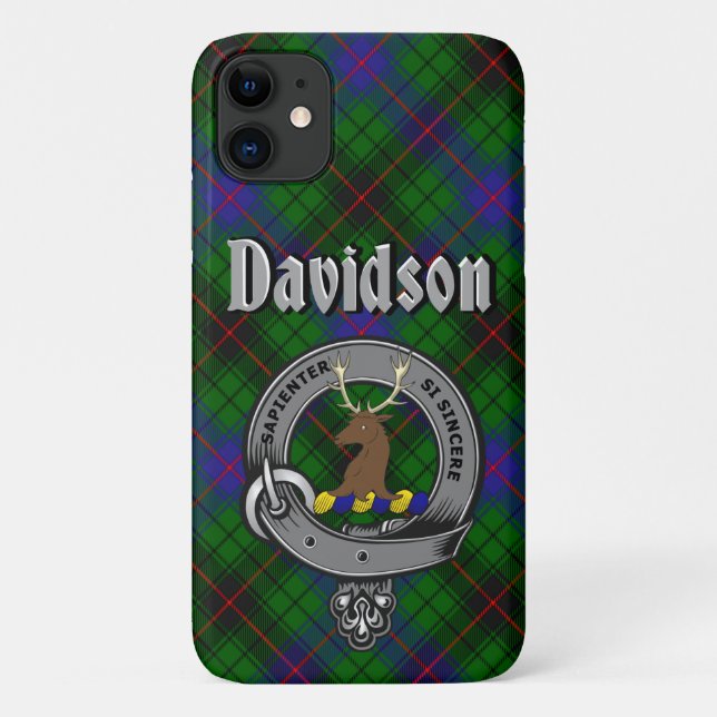 Funda De Case-Mate Para iPhone Estuche para teléfono Davidson Clan Badge y Tartan (Reverso)