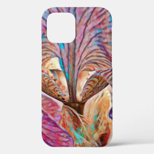 Funda Para iPhone 12 Estuche para teléfono de arte con resumen de flor