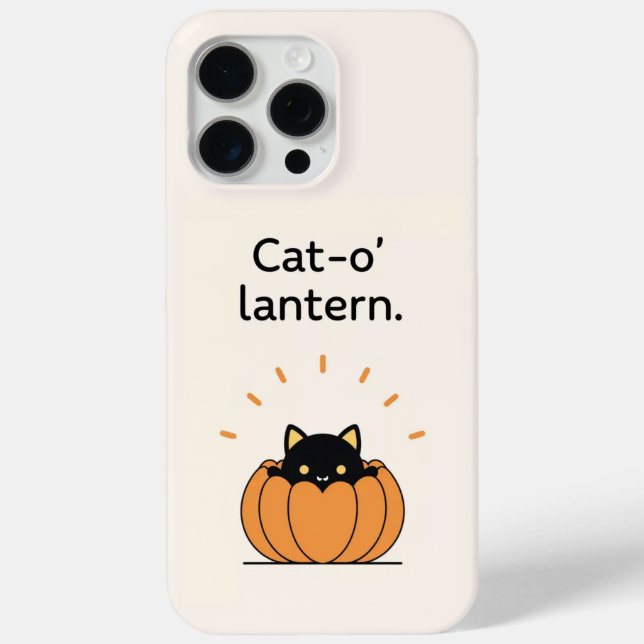 Funda De Case-Mate Para iPhone Estuche para teléfono de calabaza para gato negro  (Reverso )