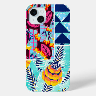 Funda Para iPhone 15 Mini Estuche para teléfono de diseño floral multi-vinta