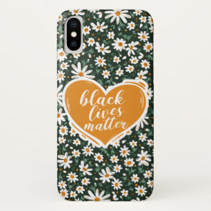 Funda Para iPhone X Estuche para teléfono de flor Black Lives Matter