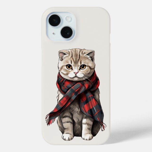 Funda De Case-Mate Para iPhone Estuche para teléfono de gato plegado de Escocia (Reverso )