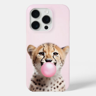 Funda Para iPhone 15 Pro Estuche para teléfono de goma de buja rosa para ch