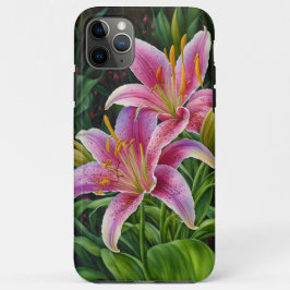 Funda Para iPhone 11 Pro Max Estuche para teléfono de jardín de flores de lirio