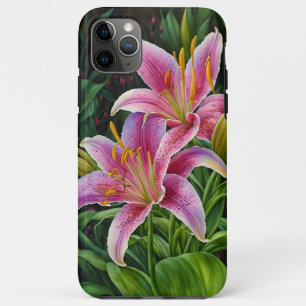 Funda Para iPhone 11 Pro Max Estuche para teléfono de jardín de flores de lirio
