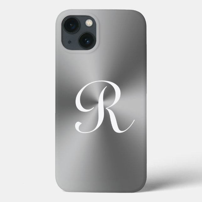Funda De Case-Mate Para iPhone Estuche para teléfono de mate-Funda metálico gris  (Reverso)