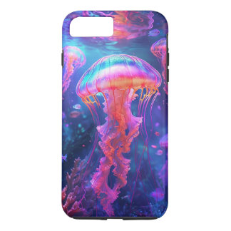Funda Para iPhone 8 Plus/7 Plus Estuche para teléfono de medusas coloridas