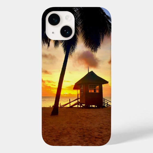 Funda De Case-Mate Para iPhone Estuche para teléfono de playa tropical Sunset Bea (Reverso )