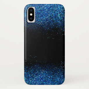 Funda Para iPhone X Estuche para teléfono de Purpurina azul