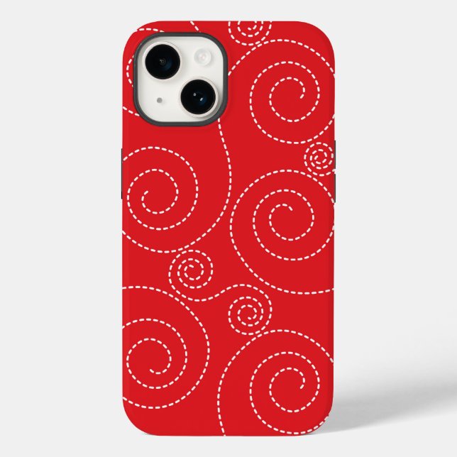 Funda De Case-Mate Para iPhone Estuche para teléfono de Swirls Rojo bonito (Reverso )