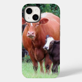 Funda Para iPhone 15 Estuche para teléfono de vaca y ternera