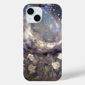 Funda Para iPhone 15 Estuche para teléfono de vidrio templado celestial
