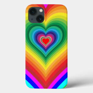 Funda Para iPhone 13 Estuche para teléfono del corazón del arco iris