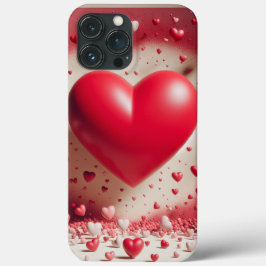 Funda Para iPhone 13 Pro Max Estuche para teléfono del corazón rojo