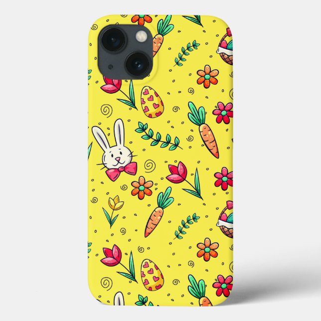 Funda De Case-Mate Para iPhone Estuche para teléfono del patrón de pascua amarill (Reverso)