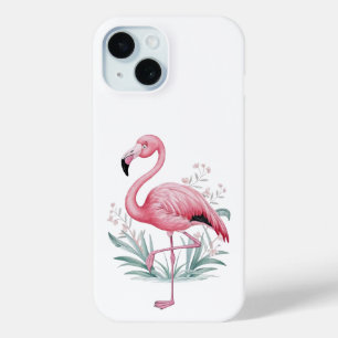 Funda Para iPhone 15 Estuche para teléfono Flamingo y Flores