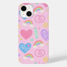 Funda Para iPhone 14 De Case-Mate Estuche para teléfono Heart & Doodles - Kawaii Kid