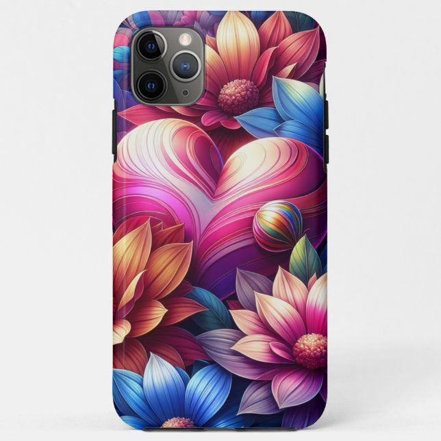 Funda De Case-Mate Para iPhone Estuche para teléfono Heart & Sunflowers (Reverso)