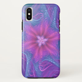 Funda Para iPhone X Estuche para teléfono / iPad Fractal Delicate Cyan