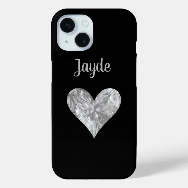 Funda De Case-Mate Para iPhone Estuche para teléfono móvil Silver Crystal Heart (Reverso )