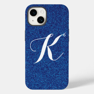 Funda Para iPhone 14 De Case-Mate Estuche para teléfono Purpurina azul monograma per