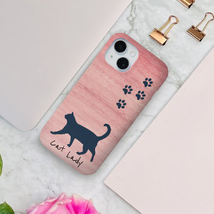 Funda Para iPhone 12 Estuche para teléfono rosa Rústico de Cat Lady p