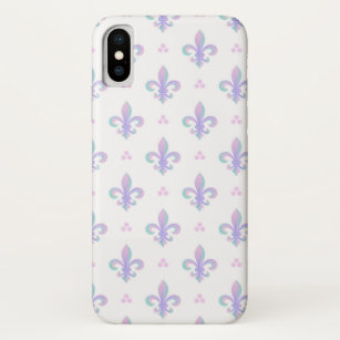Funda Para iPhone XS Estuche Pastel Purple Fleur De Lis para iPhone / i