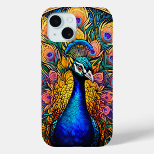 Funda Para iPhone 15 Estuche Peacock Duro para Iphone con estilo de vid