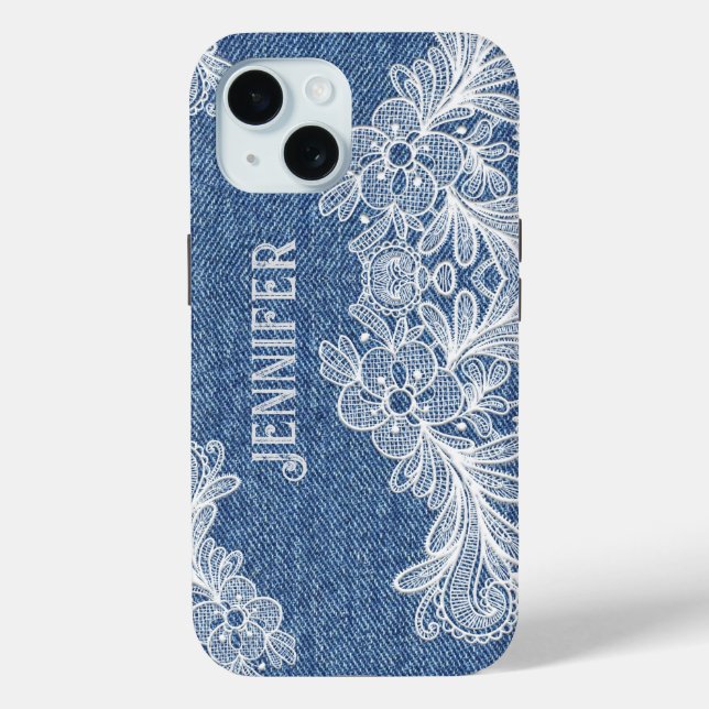 Funda De Case-Mate Para iPhone Estuche personalizado Blue Jean Denim para iPhone  (Reverso )